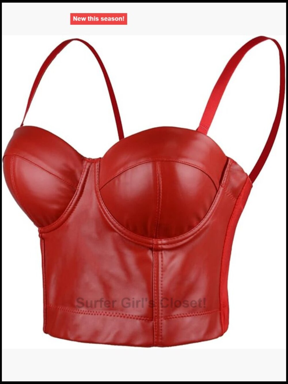 Faux Leather Bustier Crop Top Women's Corset Top Punk